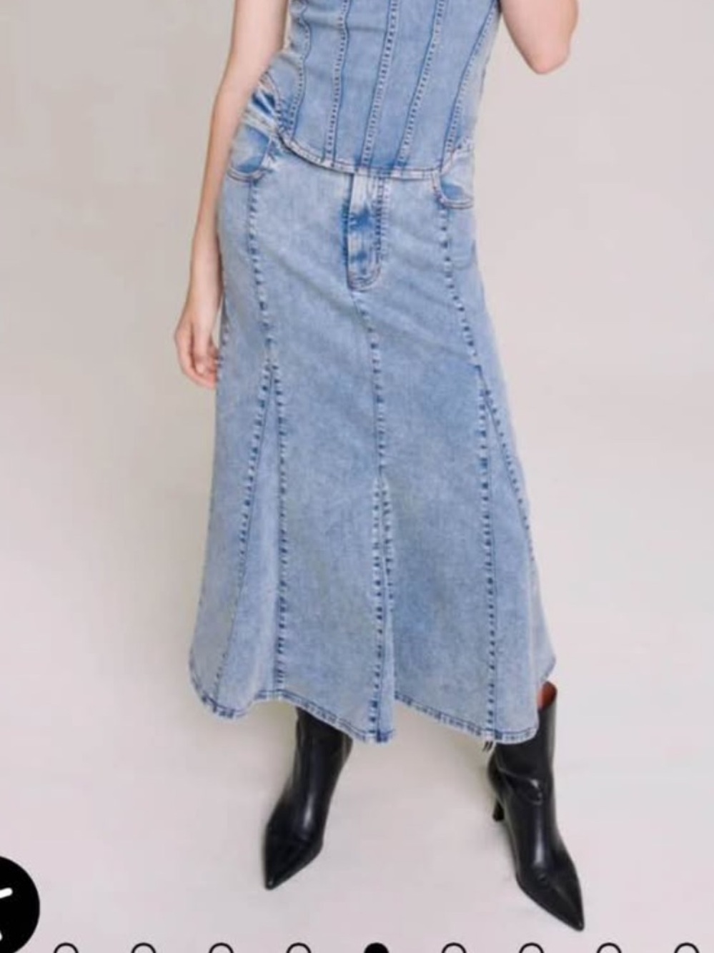Maje light blue denim skirt NWT